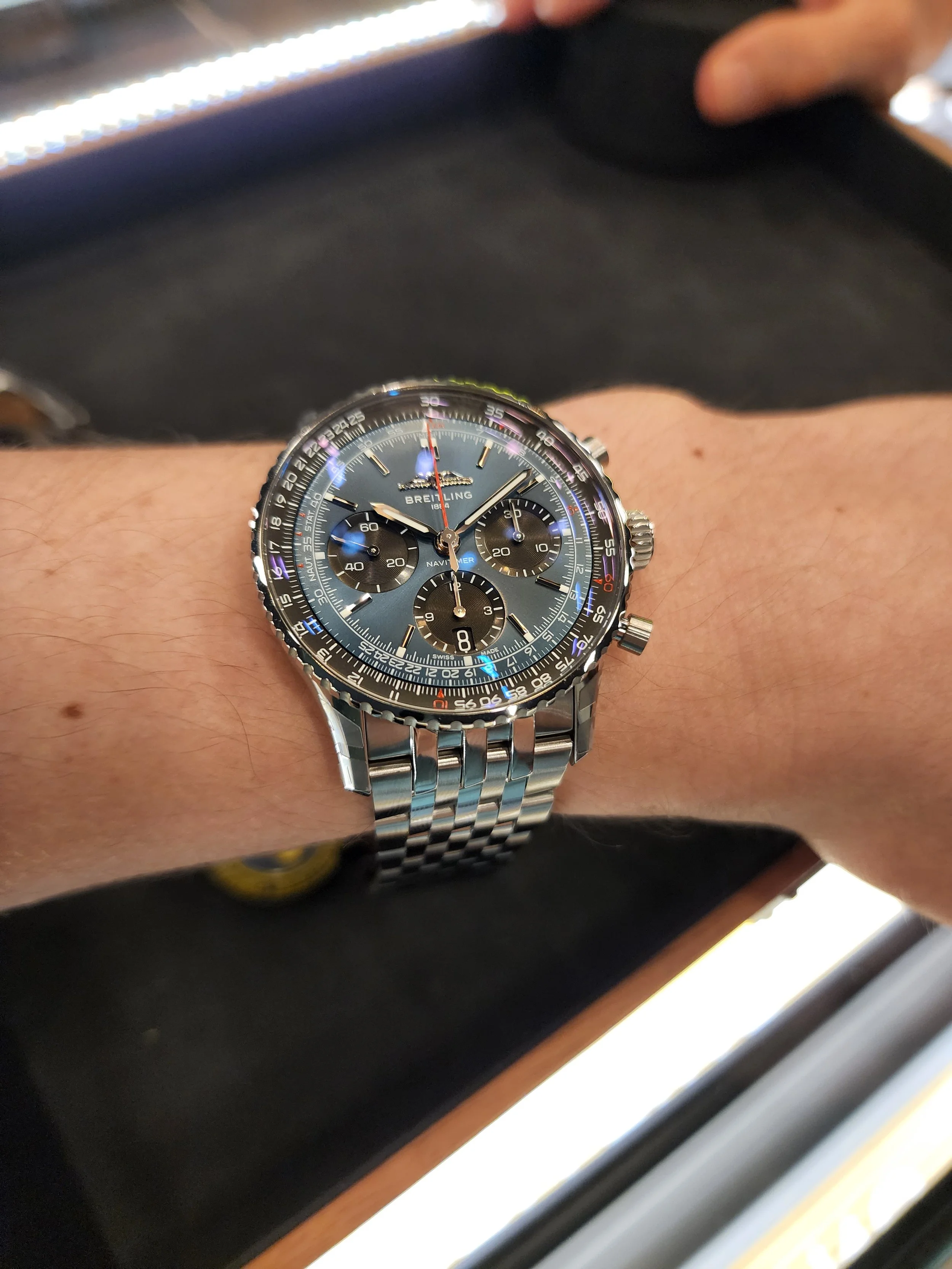 Navitimer on wrist sale